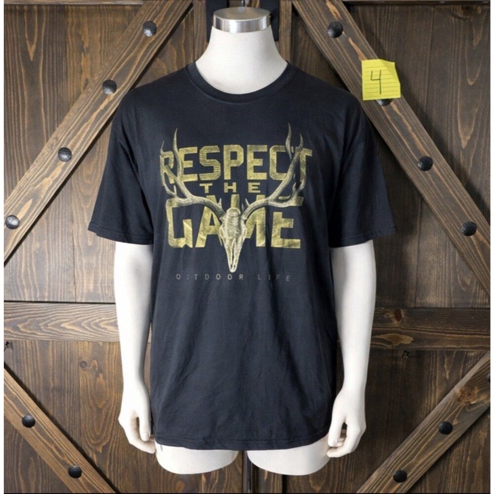 Outdoor Life Black XXXL Men's Short Sleeve 'Respect the Game' Graphic T-Shirt